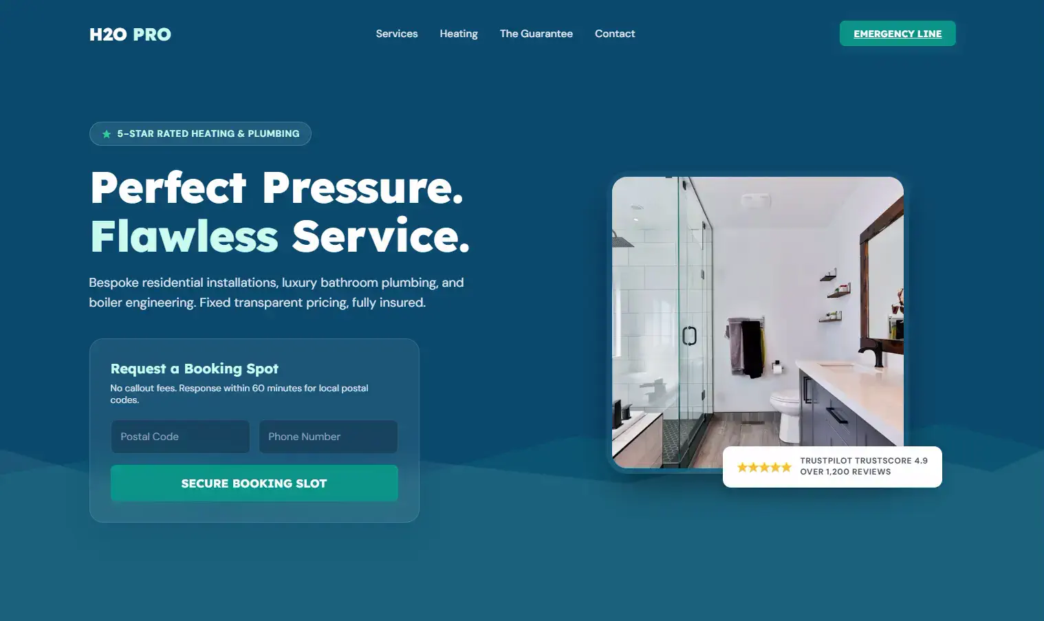 H2O Pro — Heating & plumbing. Boiler installs, full systems, landlords.