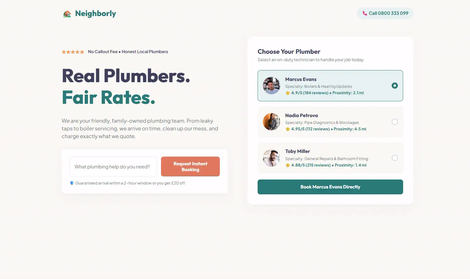 Neighborly — Your local plumber. Same-day callouts, no callout fee.
