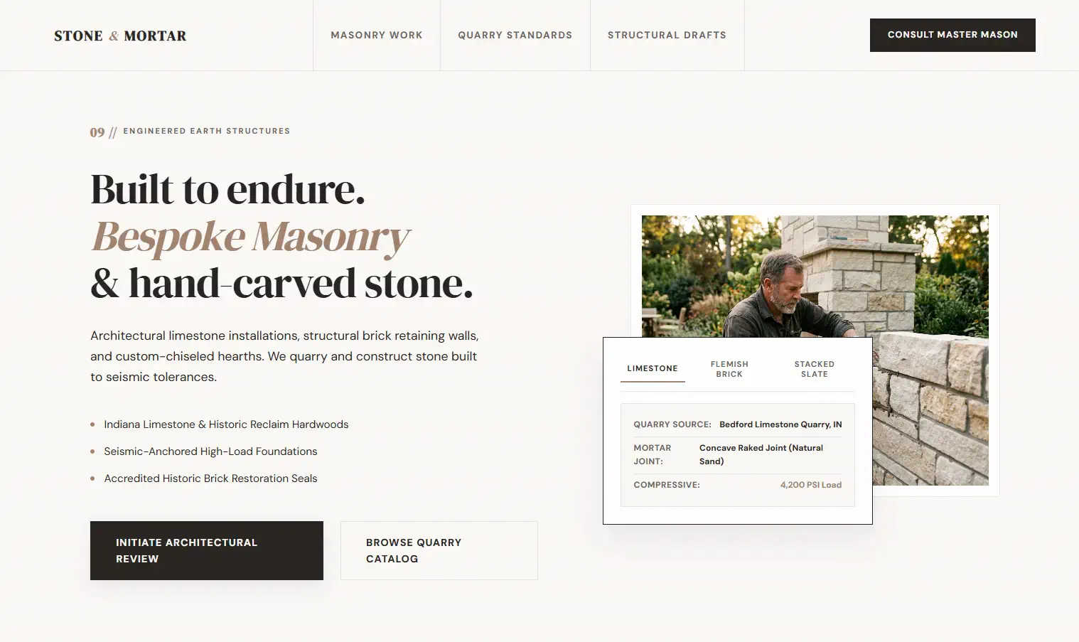 Stone & Mortar — Masonry, brickwork, repointing, stone restoration.